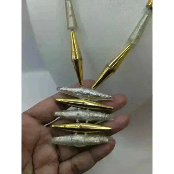 Jewelmint Gold Tone Beaded Pendant Statement Necklace - Picture 4 of 6